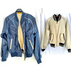 The Bon Fully Reversible Bomber Jacket Navy/Cream